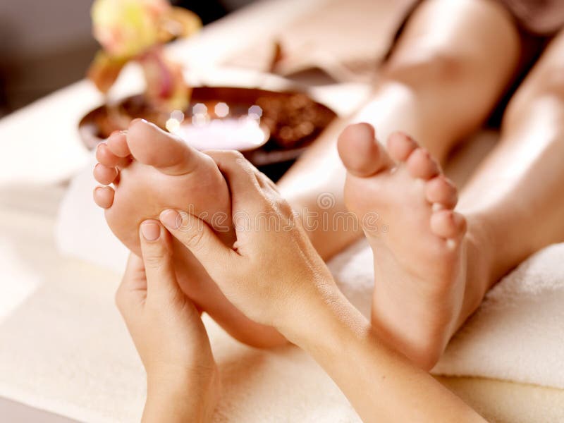 Download Massage Of Human Foot In Spa Salon Stock Photo - Image of lying, treatment: 27705686