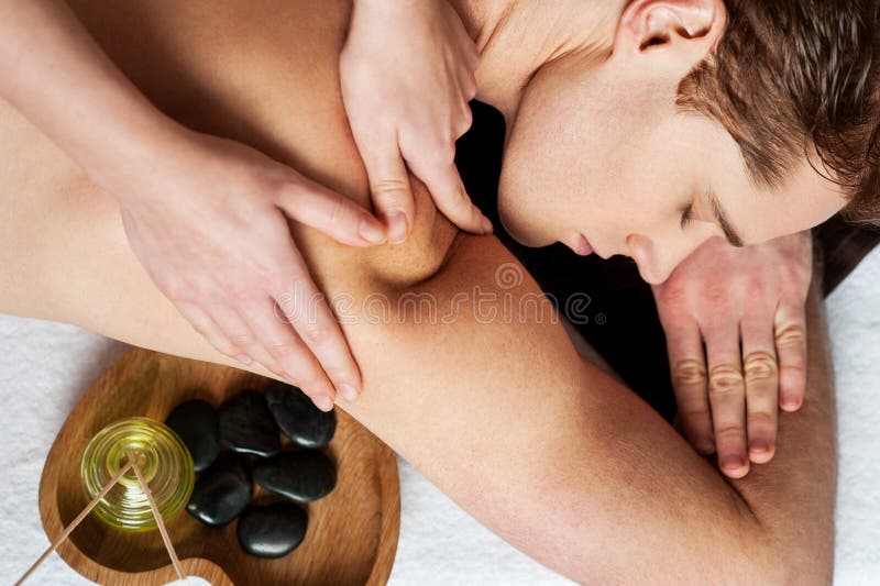 Massage make me more relax. royalty free stock photography