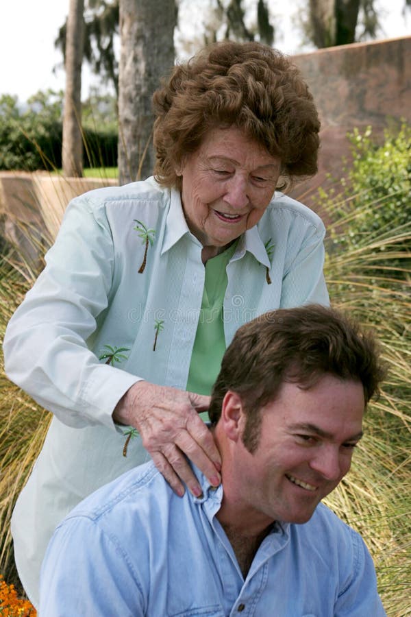 Massage from Mom stock photo. Image of elderly, people 531316