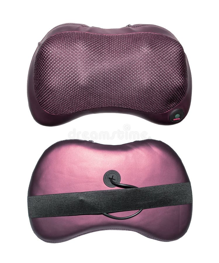 Massage Pillow for Neck and Back on a White Background.Electric Massage