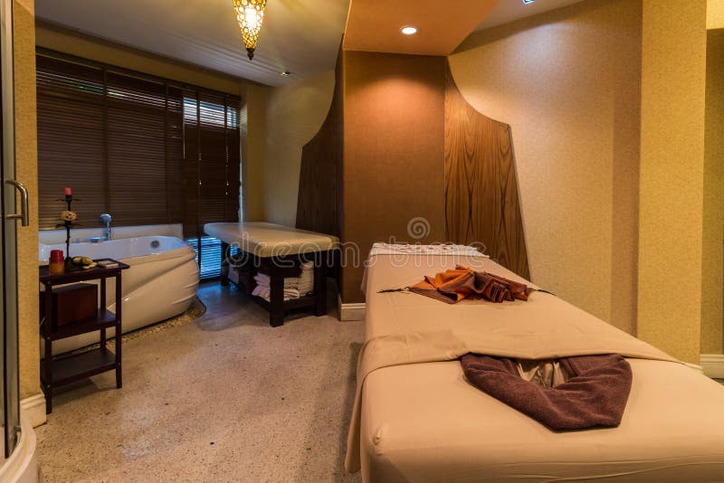 Massage room in a spa salon