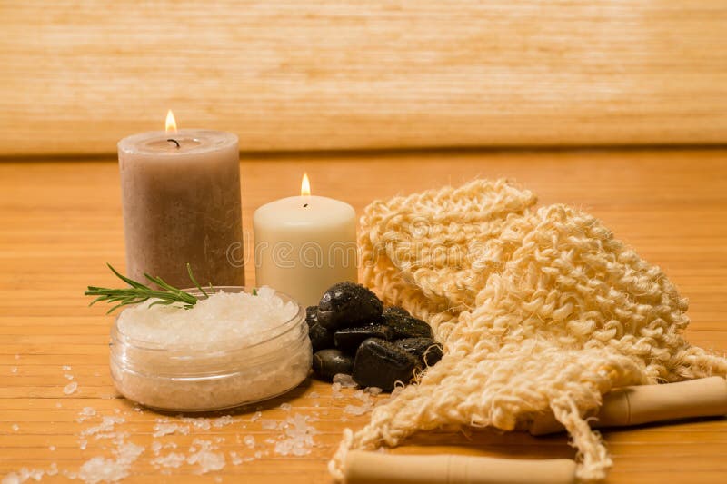 Massage Skin Care Scrub and Salt Stock Image Image of landscape