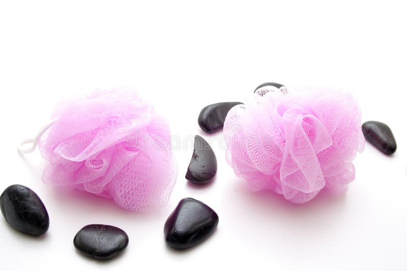 Massage sponge with stone