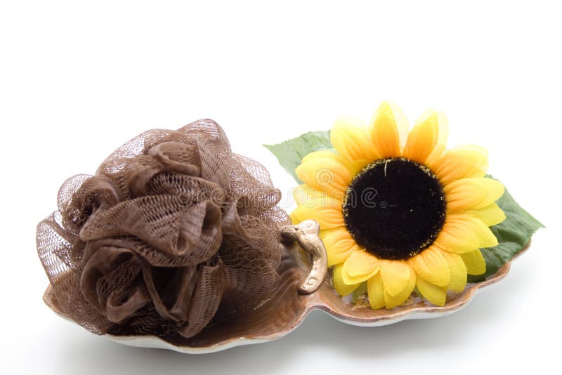Massage sponge with sunflower