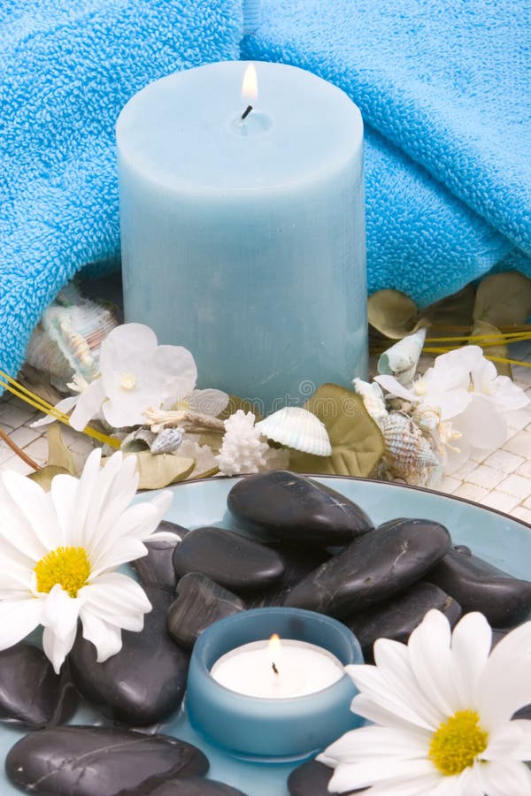 Massage Stones, Candle, Daisy Stock Image Image of resort, massage