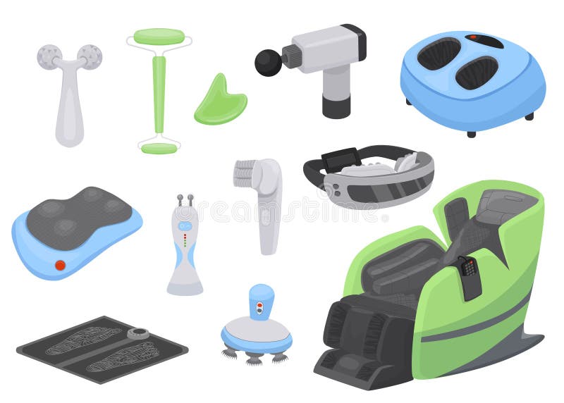 Massage Tools Infographic Set Stock Vector Illustration of