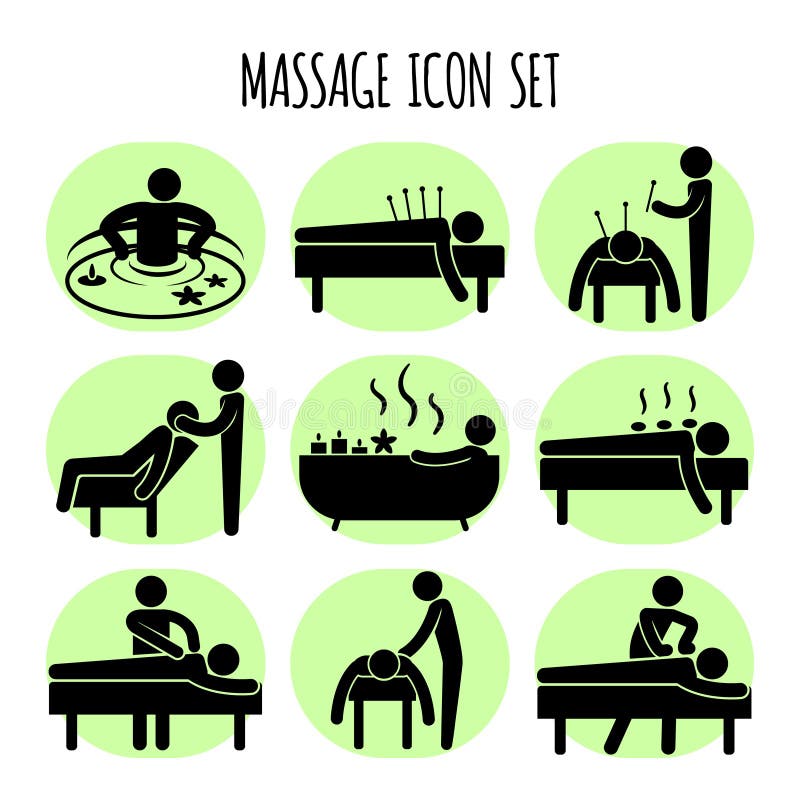 Massage Vector Black Icons Set Stock Vector Illustration Of Flat Care 64983167