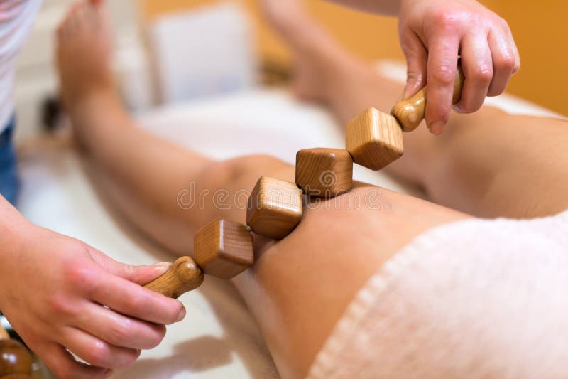 Madero therapy body sculpting massage in wellness center. Madero therapy body sculpting massage in wellness center