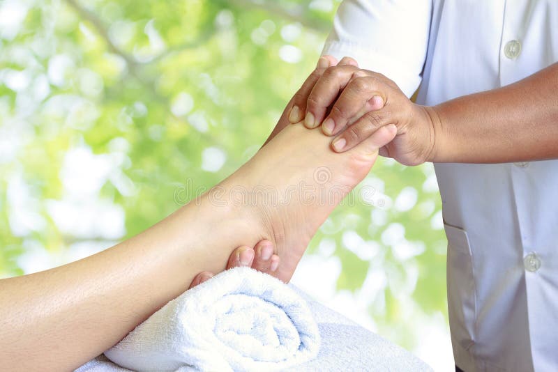 Thai Spa Foot Treatment By Wood Stick Stock Image Image Of Masseuse Fusion 31610477