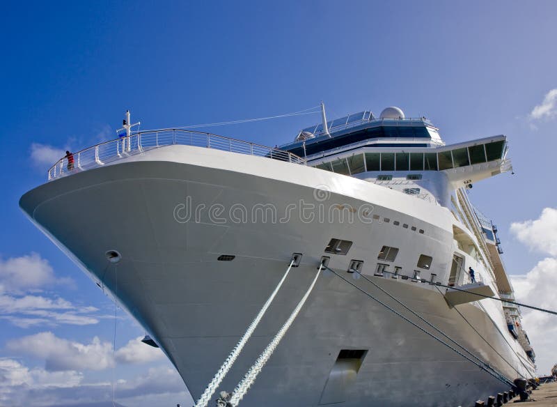 Massive Cruise Ship Tied to Dock