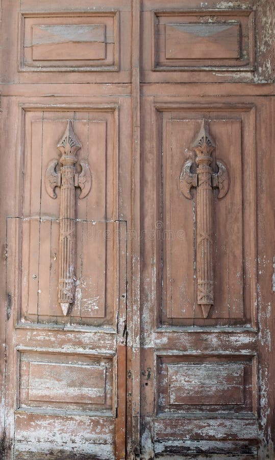 Massive Wooden Door Entrance - Big Wood Gate Stock Photo - Image of ...