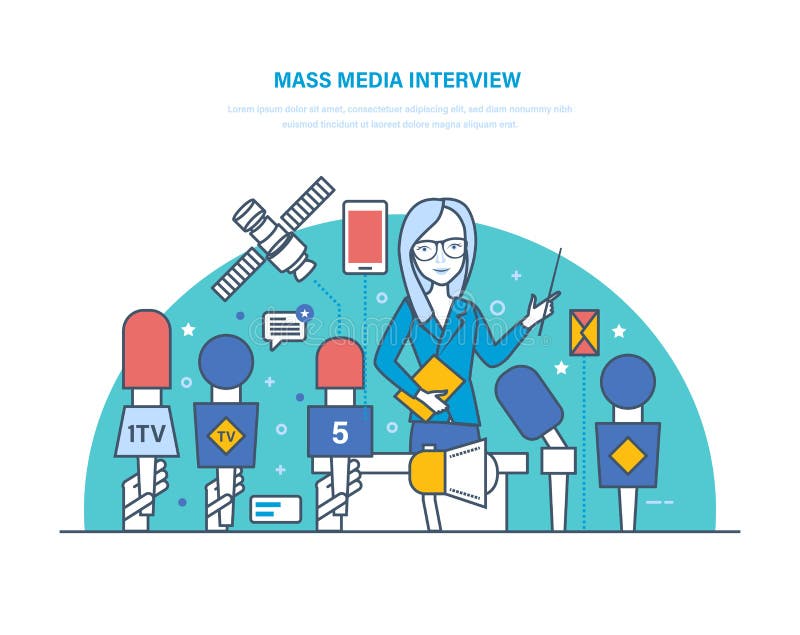 Massmediaintervju Levande presskonferens, journalistik Kommunikationer frågor, nyheterna royaltyfri illustrationer Massmediaintervju Levande presskonferens, journalistik Kommunikationer frågor, nyheterna royaltyfri illustrationer