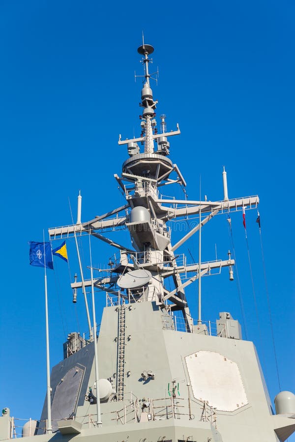 Mast of the military ship stock image. Image of maritime 24741857