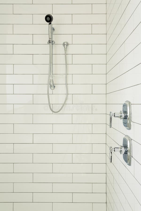 Luxury Master Bathroom with Enclosed Glass Shower Stock Photo Image