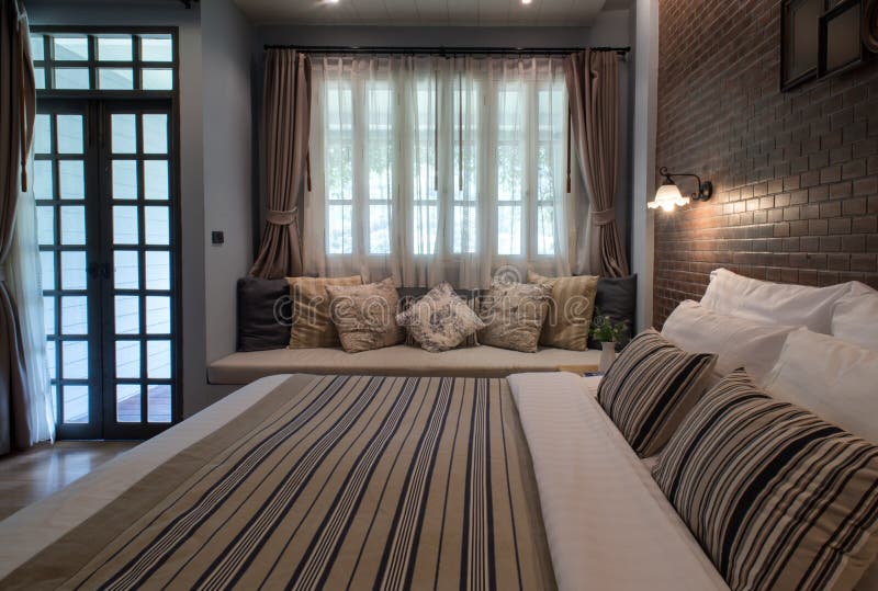 Master Bedroom with King Size Bed Stock Photo - Image of furniture