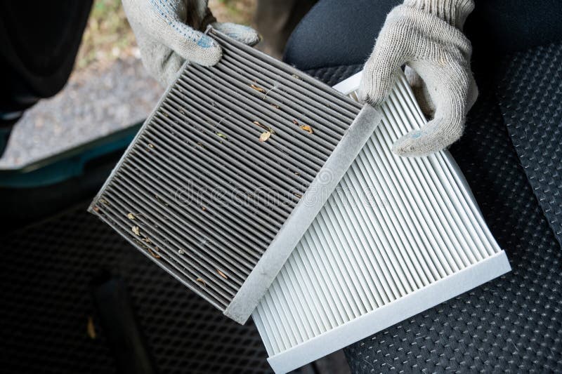 The Master Changes the Cabin Air Filter of the Car. Stock Image Image