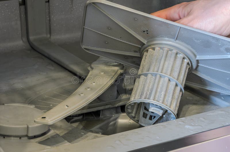 Master Changes and Cleans the Water Filter in the Dishwasher Stock