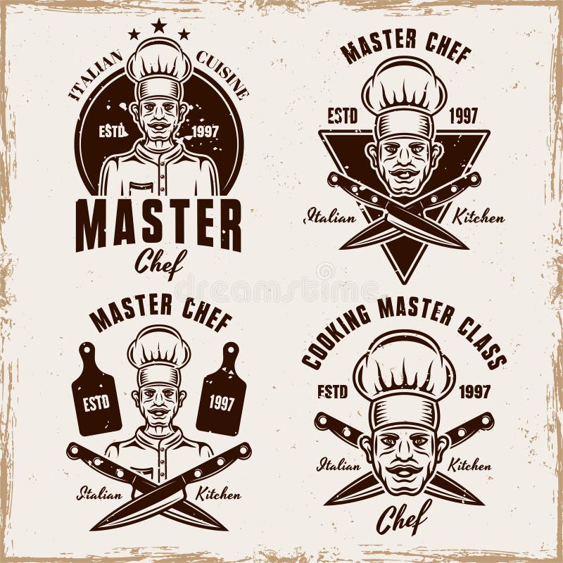 Chef Vector Cooking Emblem, Badge, Label or Logo Stock Vector