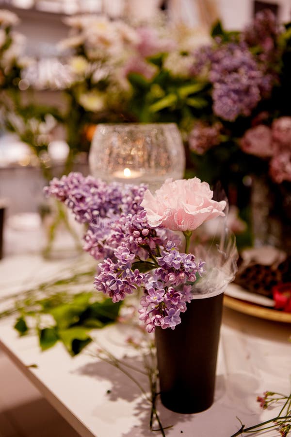 Master Class on Making Bouquets of Flowers, Details Stock Photo Image