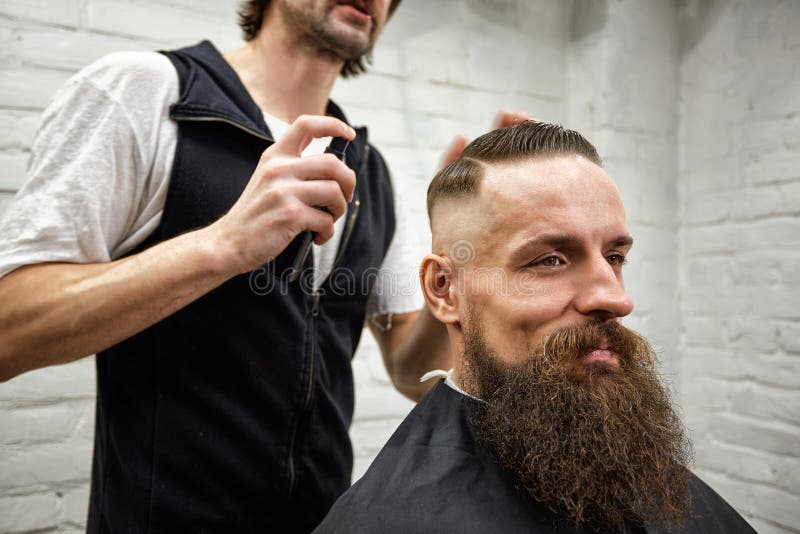 Master Cuts Hair and Beard of Men in the Barbershop, Hairdresser Makes Hairstyle for a Young Man Stock Image - Image of fashion, comb: 149027475 Master Cuts Hair and Beard of Men in the Barbershop, Hairdresser Makes Hairstyle for a Young Man Stock Image - Image of fashion, comb: 149027475