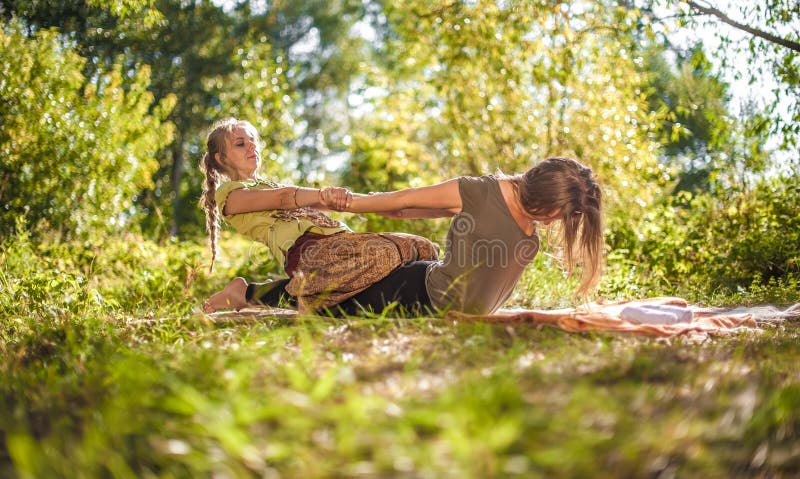 Two Beauties Giving Nice Massage to Each Other