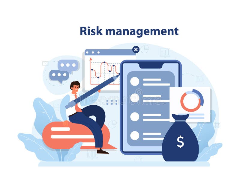 Mastering diversification through risk management. Flat vector illustration. vector illustration