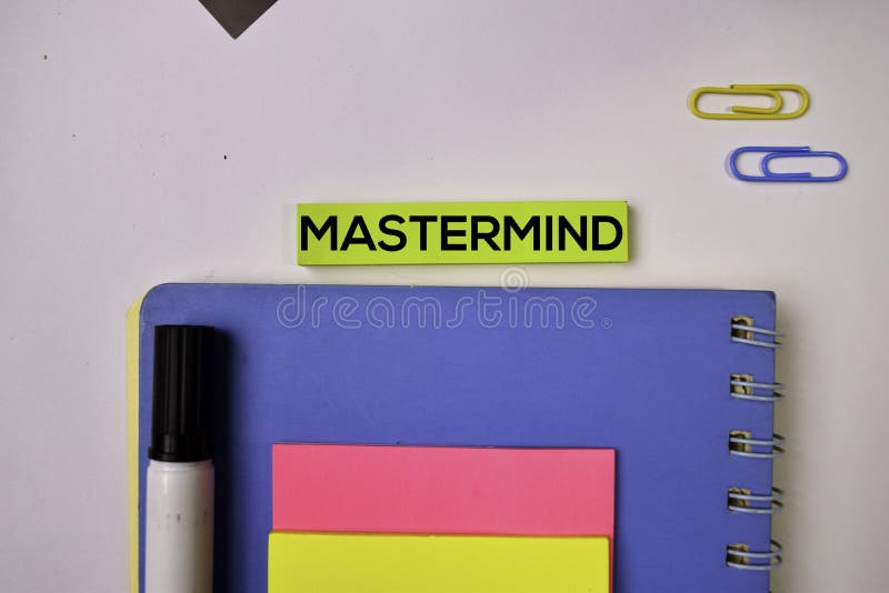 Mastermind on sticky notes isolated on white background