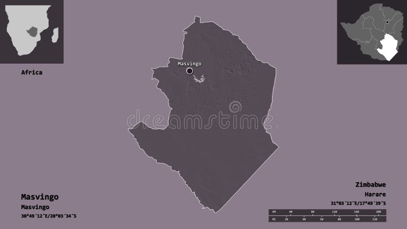 Masvingo, province of Zimbabwe,. Previews. Administrative. Shape of Masvingo, province of Zimbabwe, and its capital. Distance scale, previews and labels. Colored stock illustration Masvingo, province of Zimbabwe,. Previews. Administrative. Shape of Masvingo, province of Zimbabwe, and its capital. Distance scale, previews and labels. Colored stock illustration