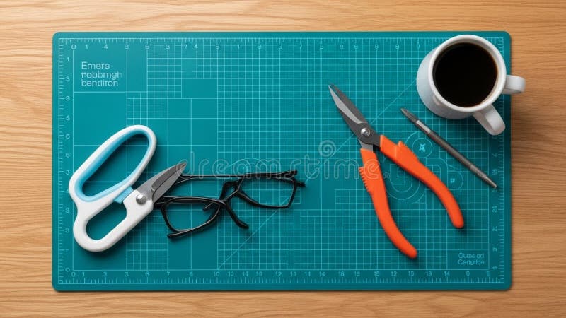 On the mat includes nonsensical words, indicating artificial royalty free illustration