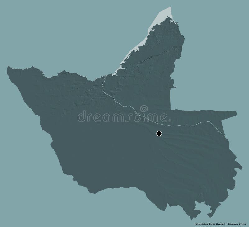 Matabeleland North, province of Zimbabwe, on solid. Administrative. Shape of Matabeleland North, province of Zimbabwe, with its capital isolated on a solid color vector illustration Matabeleland North, province of Zimbabwe, on solid. Administrative. Shape of Matabeleland North, province of Zimbabwe, with its capital isolated on a solid color vector illustration