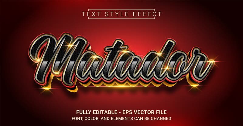 Matador Text Style Effect. Editable Graphic Text Template vector illustration