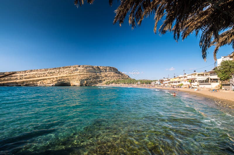  Matala  Strand  Auf Kreta  Insel Griechenland Stockfoto 