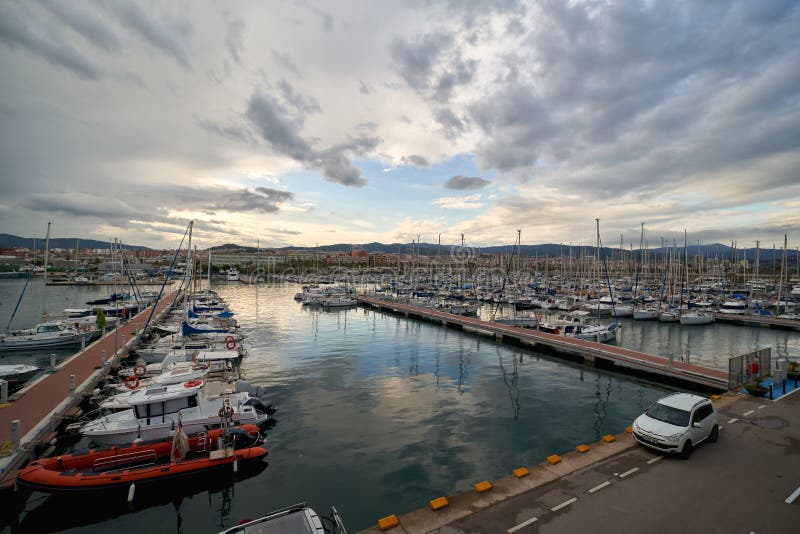 Mataro Espagne 19 Mai 2019 Vue De Port Sur Un Coucher
