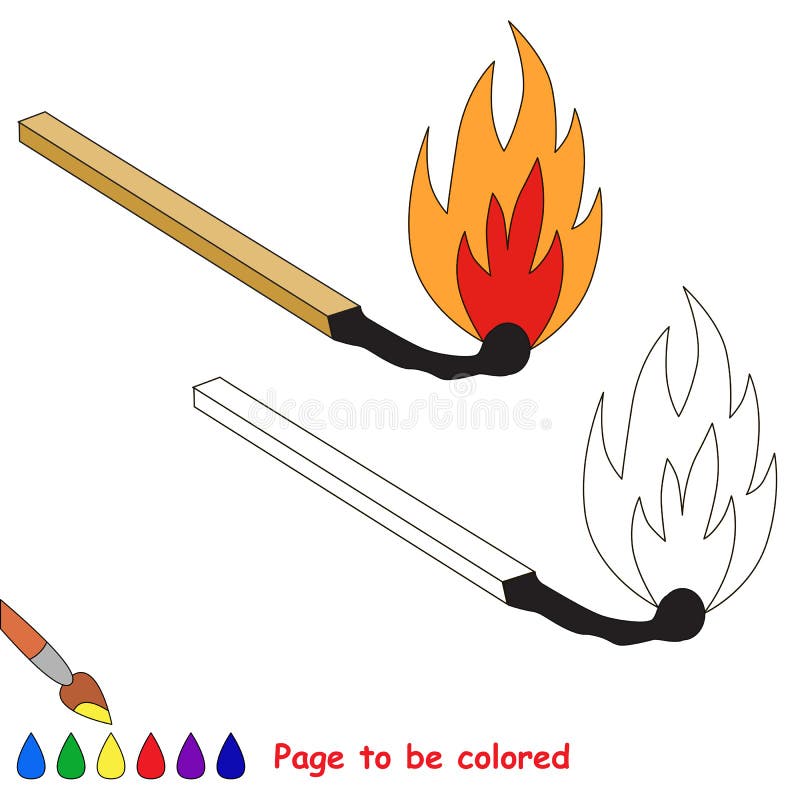Match Cartoon. Page To Be Colored. Stock Vector Illustration of sheet