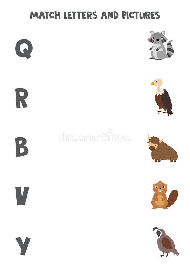 Match Different Animals With Alphabet Letters. Educational ...