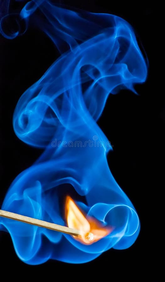 Match flame and smoke.