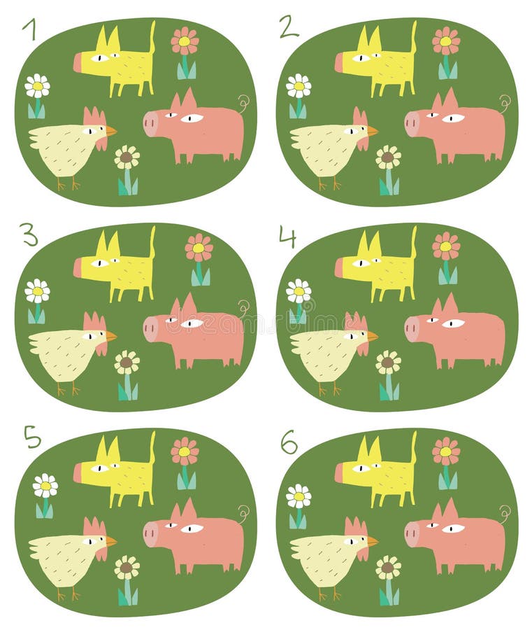 Match Pairs Visual Game: Animals stock illustration