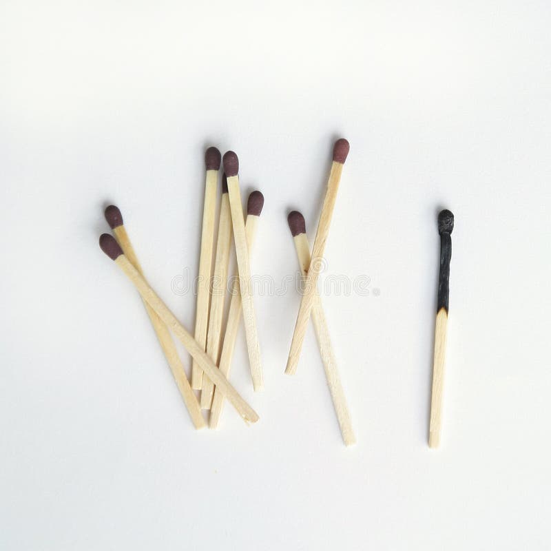 Match Stick in a Group Isolated royalty free stock photo Match Stick in a Group Isolated royalty free stock photo