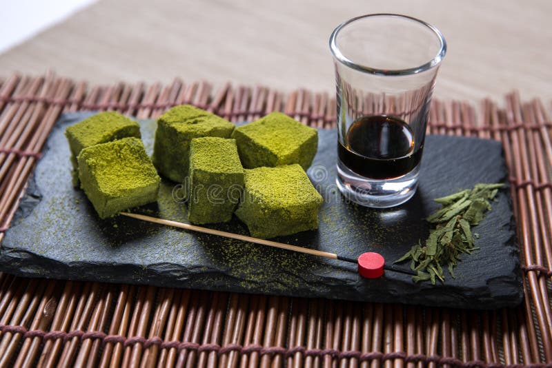 Matcha Cubes Green Tea stock photo. Image of appetizer 68087374