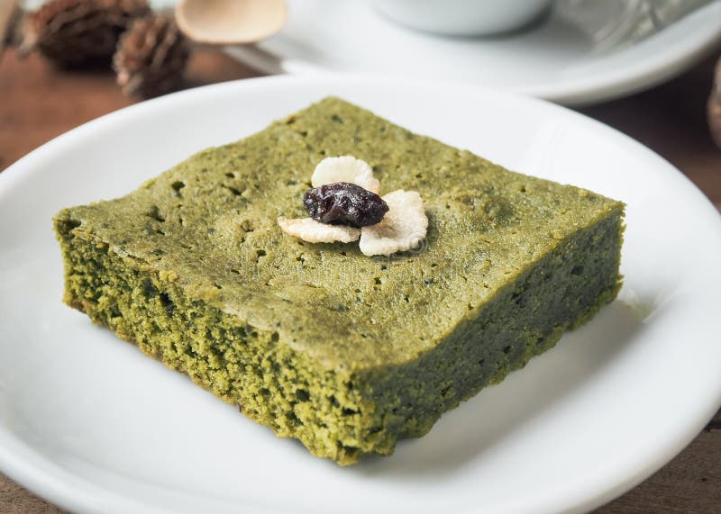 Matcha Green Tea Brownie Cake Stock Photo Image of greentea, cream