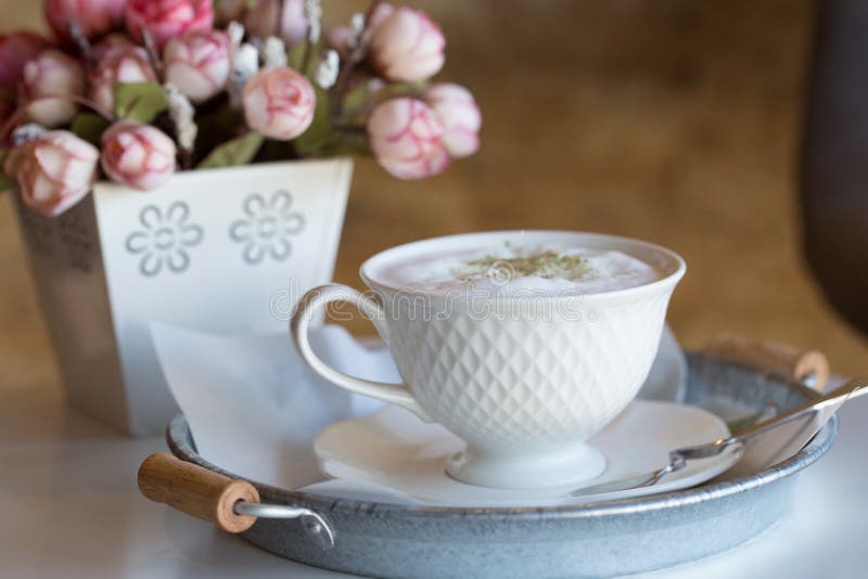 Matcha Green Tea Latte Japanese Style on Table Stock Photo Image of