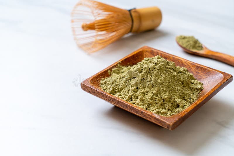 Matcha Green Tea Powder with Whisk Stock Photo Image of ground