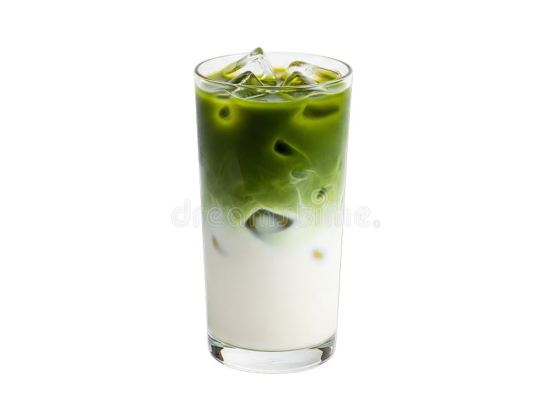 Matcha latte gelado refrescante ilustração stock