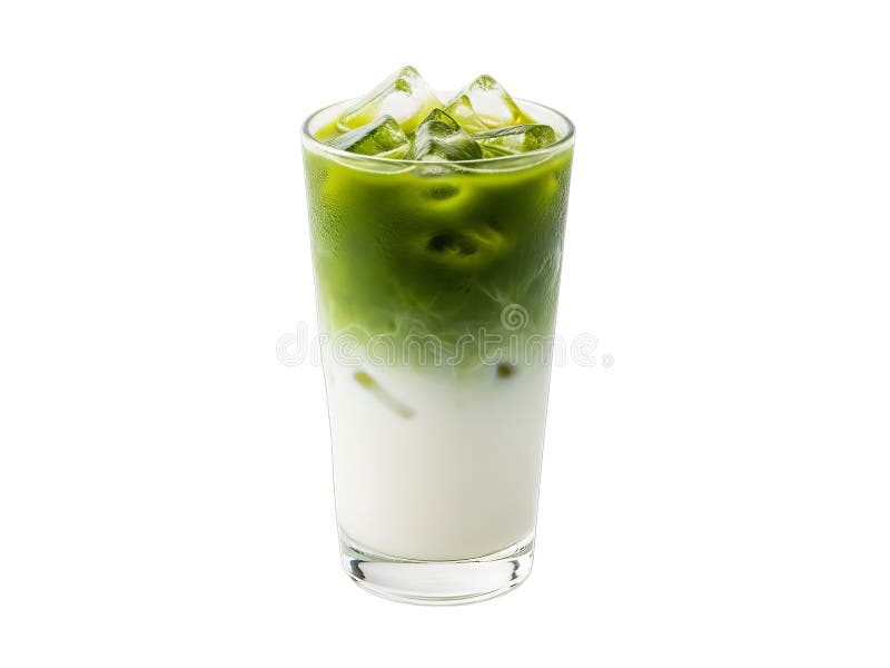 Matcha latte gelado refrescante ilustração stock