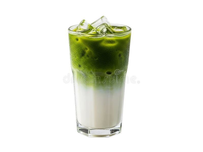 Matcha latte gelado refrescante ilustração stock