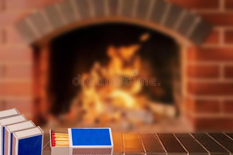Matches, Fire and Smoke. Several Matchboxes, Including an Open One, on