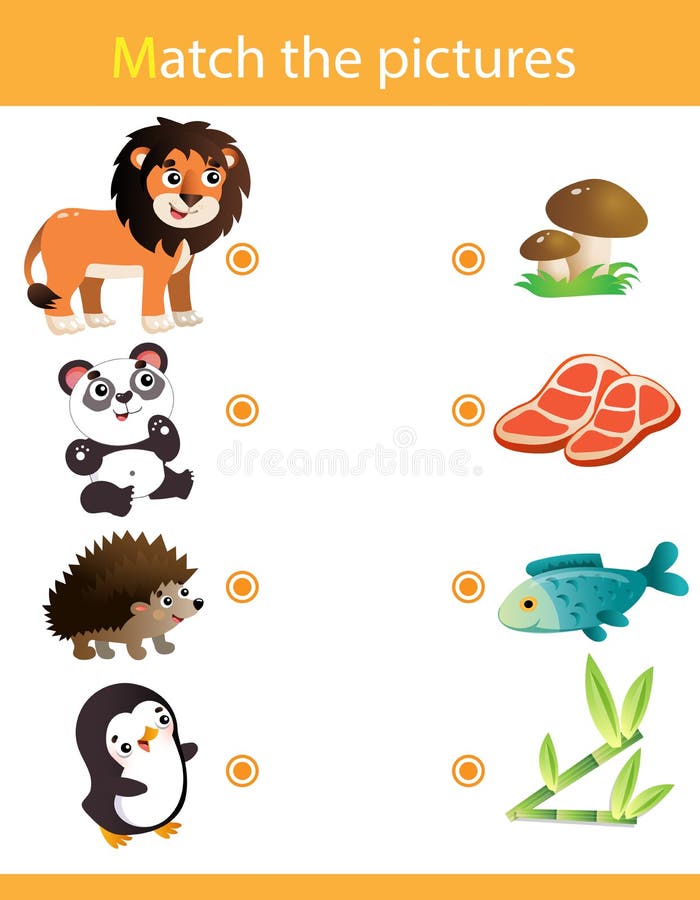 Match Animals Food Stock Illustrations – 117 Match Animals Food Stock  Illustrations, Vectors & Clipart - Dreamstime