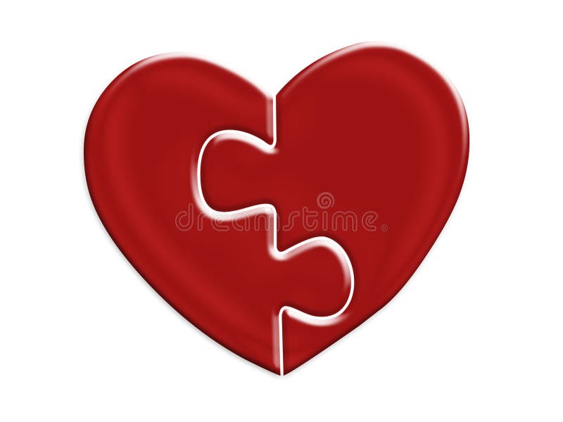 Matching Heart Halves Stock Photos - Image: 7653763