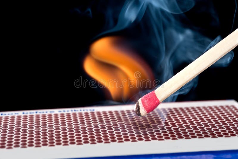 Matchstick on fire