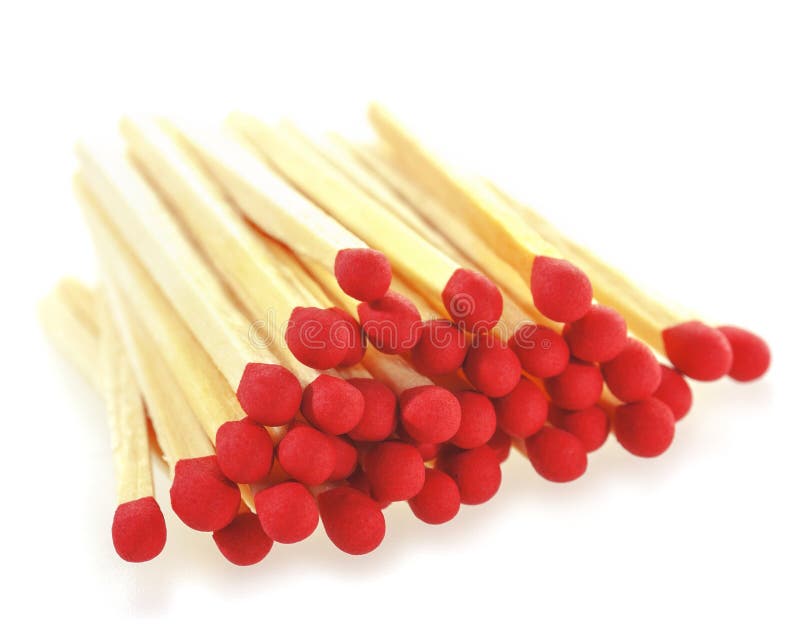 Matchsticks on a white background.